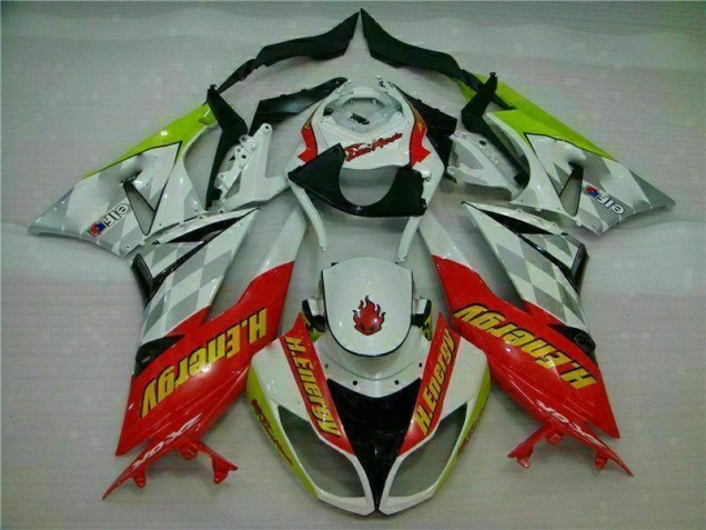 Carénage Moto ZX6R 09-12 - Blanc Rouge H. Énergie Carénage Moto ZX6R 09-12 - Blanc Rouge H. Énergie
