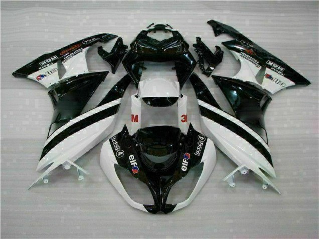 Carénage Moto ZX6R 09-12 - Noir Blanc 3M Touch4 Carénage Moto ZX6R 09-12 - Noir Blanc 3M Touch4