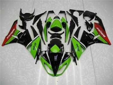 Carénage Moto ZX6R 09-12 - Vert Noir Rouge