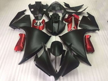 Carénage Moto R1 12-14 - Noir Mat Brillant Rouge