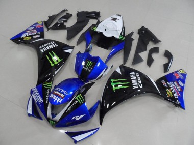Carénages Moto R1 12-14 - Bleu Noir Monster