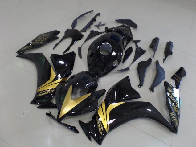 Carénage Moto CBR 1000 RR 12-16 - Noir Brillant Or Décalque Carénage Moto CBR 1000 RR 12-16 - Noir Brillant Or Décalque