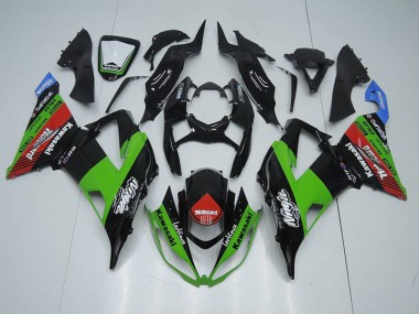 Carénage Moto ZX6R 13-18 - Noir Vert Rouge Motocard